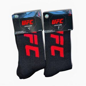 🌻NEW w/tags UFC Black Crew Socks | Bundle of 6 TOTAL (3 in each pack) One Size